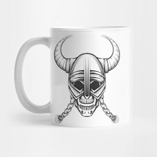 Skull in Viking Helmet Mug